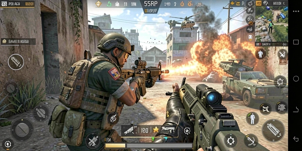 Gameplay seru dan mendebarkan dalam 55RP yang penuh aksi.