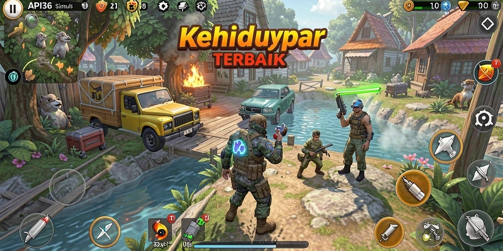 Tangkapan layar gameplay API36 menampilkan interaksi karakter yang menarik.