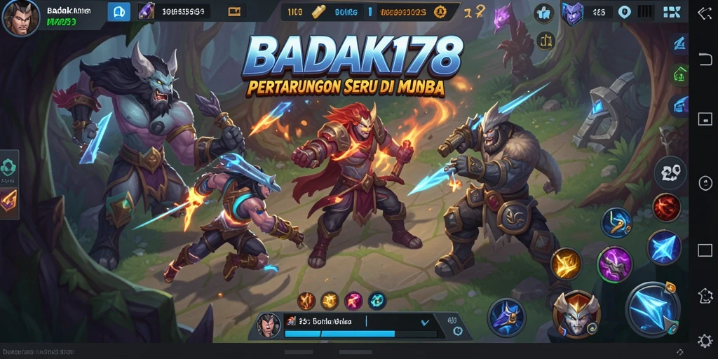 Tampilan menarik dari gameplay MOBA di BADAK178.