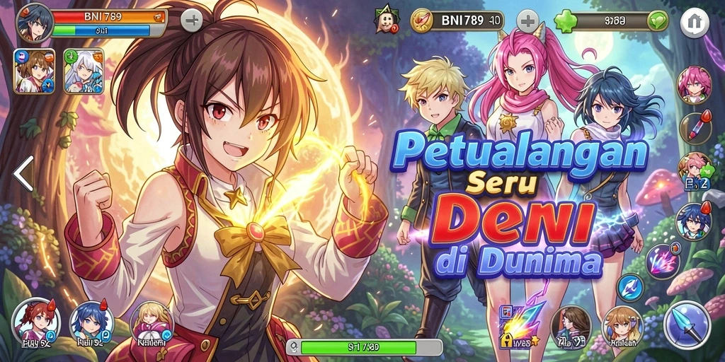 Screenshot BNI789 menampilkan aksi seru dalam game Anime.