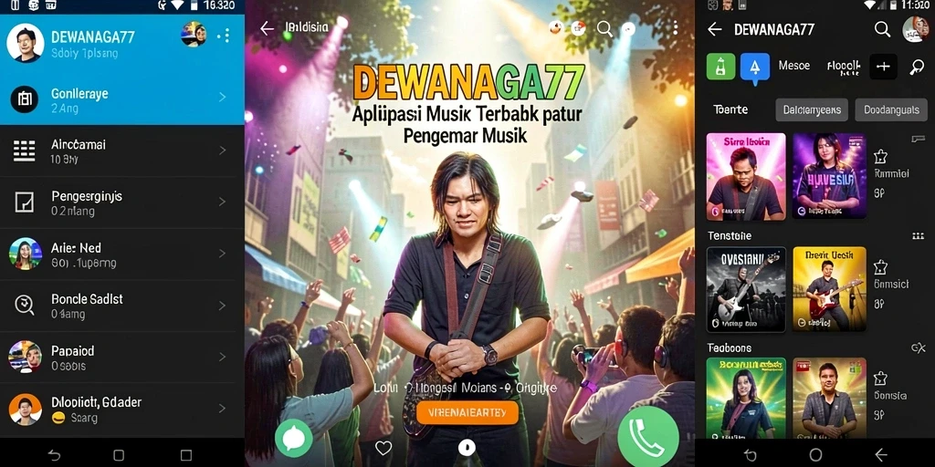 Screenshot gameplay DEWANAGA77 menampilkan fitur pencarian dan playlist.