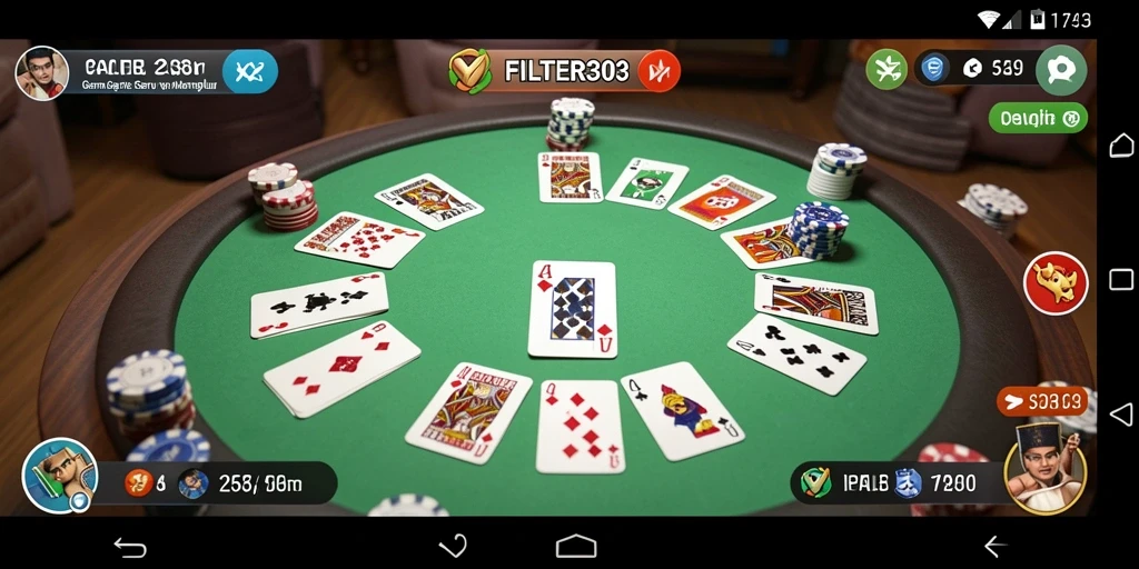 Tampilan gameplay seru di FILTER303 dengan suasana permainan Gaple.
