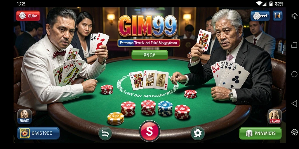 Screenshot gameplay GIM999 menampilkan aksi seru permainan poker.