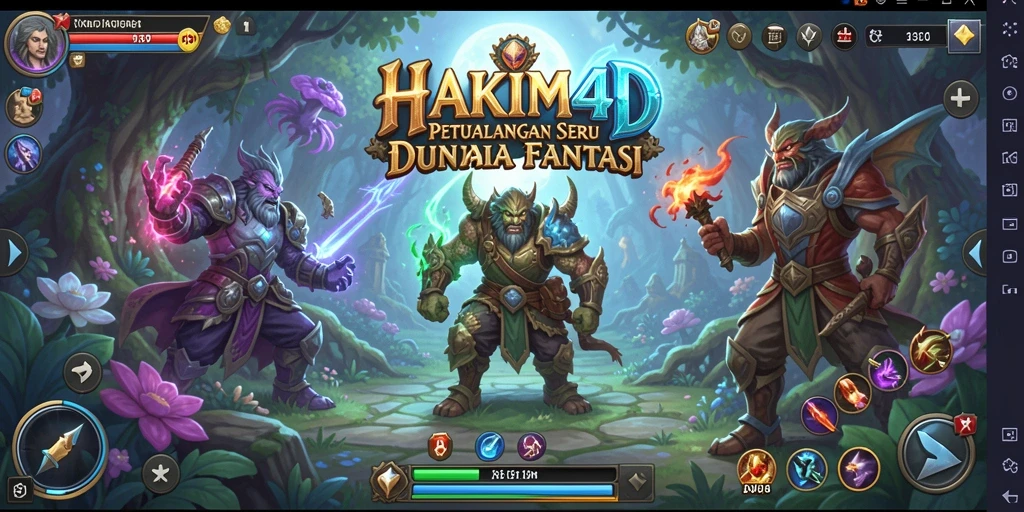 Tampilan gameplay HAKIM4D yang menampilkan petualangan epik dalam dunia fantasi.
