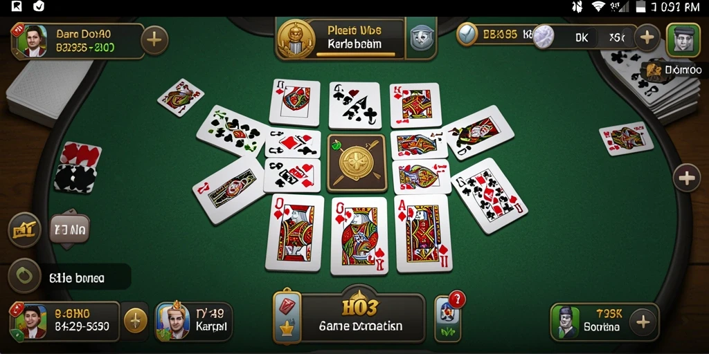 Screenshot utama HO3 menampilkan suasana seru permainan Domino.