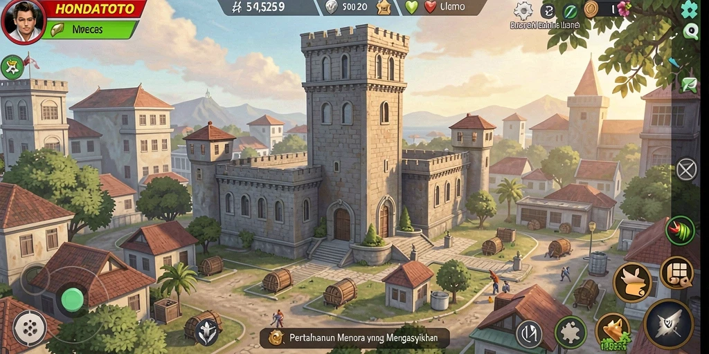 Tangkapan layar gameplay HONDATOTO yang seru dalam mode Tower Defense.
