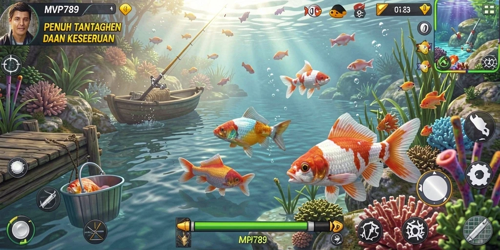 Tangkapan ikan yang menakjubkan dalam gameplay <strong>MVP789</strong>.