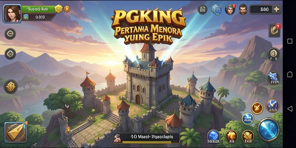 Tampilan gameplay PGKING yang mendebarkan di bidang Tower Defense.