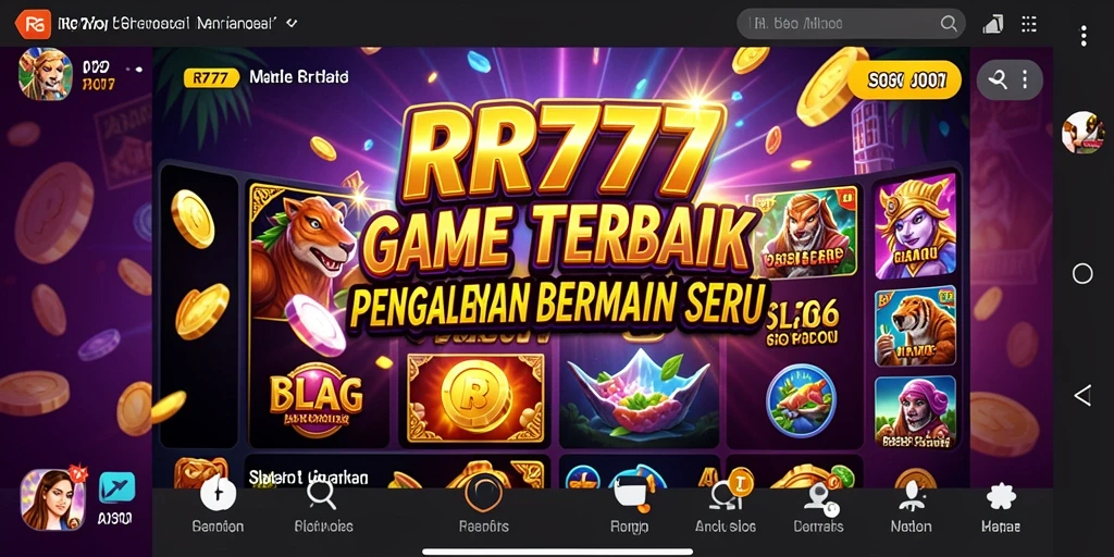 Tampilan gameplay RR777 yang menakjubkan dengan simbol-simbol menarik.
