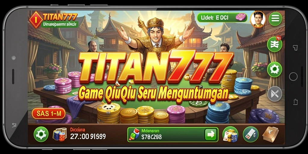 Screenshot utama TITAN777 menampilkan gameplay QiuQiu yang seru.