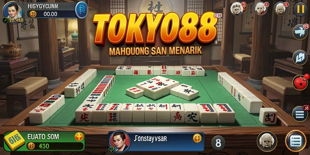 Screenshot gameplay TOKYO88 menampilkan suasana Mahjong yang mendebarkan.